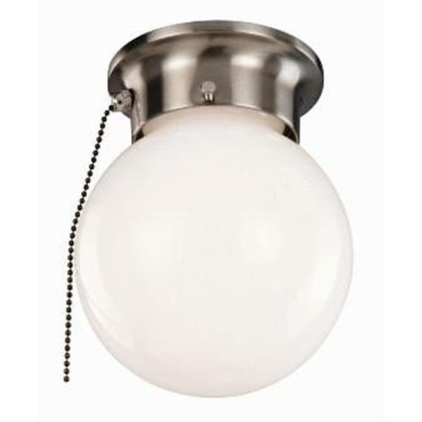 Cling 1-Light Ceiling Mount Globe Light with Pull Chain; Satin Nickel Finish CL63594